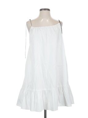 Mango White Mini Sundress with Ruffle Hem